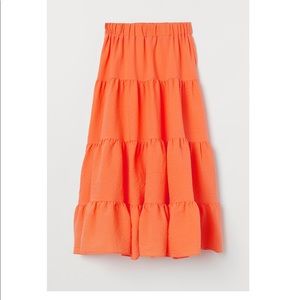 HM Orange Maxi Skirt Size Small